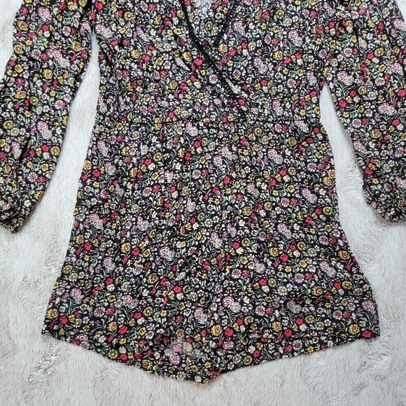 Loft Floral Long Sleeve Romper V Neck Size XS - Picture 4 of 11